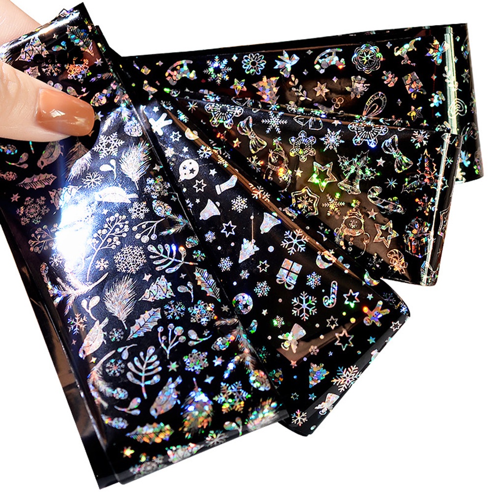 Miếng Dán Trang Trí Móng Tay Họa Tiết Bông Tuyết Giáng Sinh Xinh Xắn