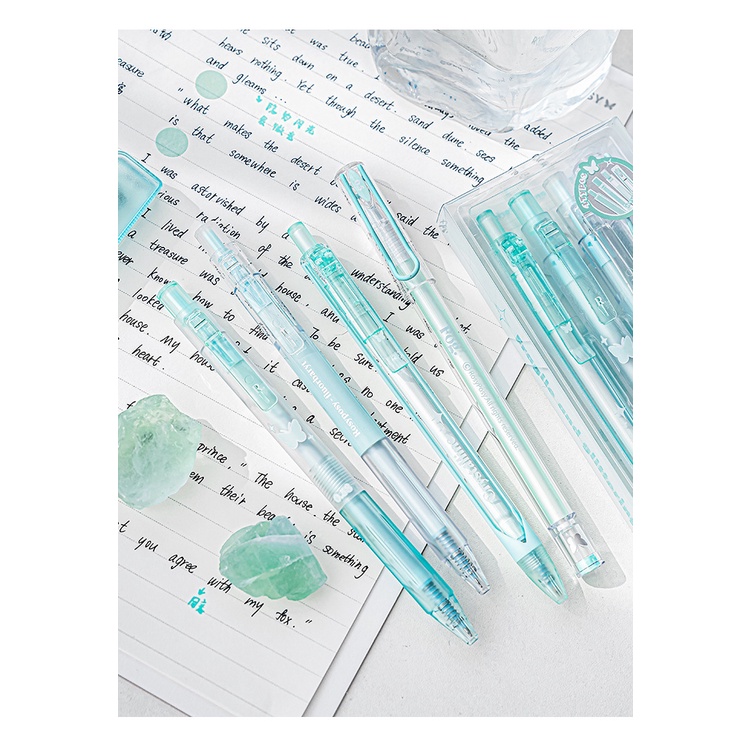 Đĩa Cdaily Cdaily Chất Lượng|Set 4 Bút Bi Trong Suốt Ngòi 0.5mm / 0.38mm