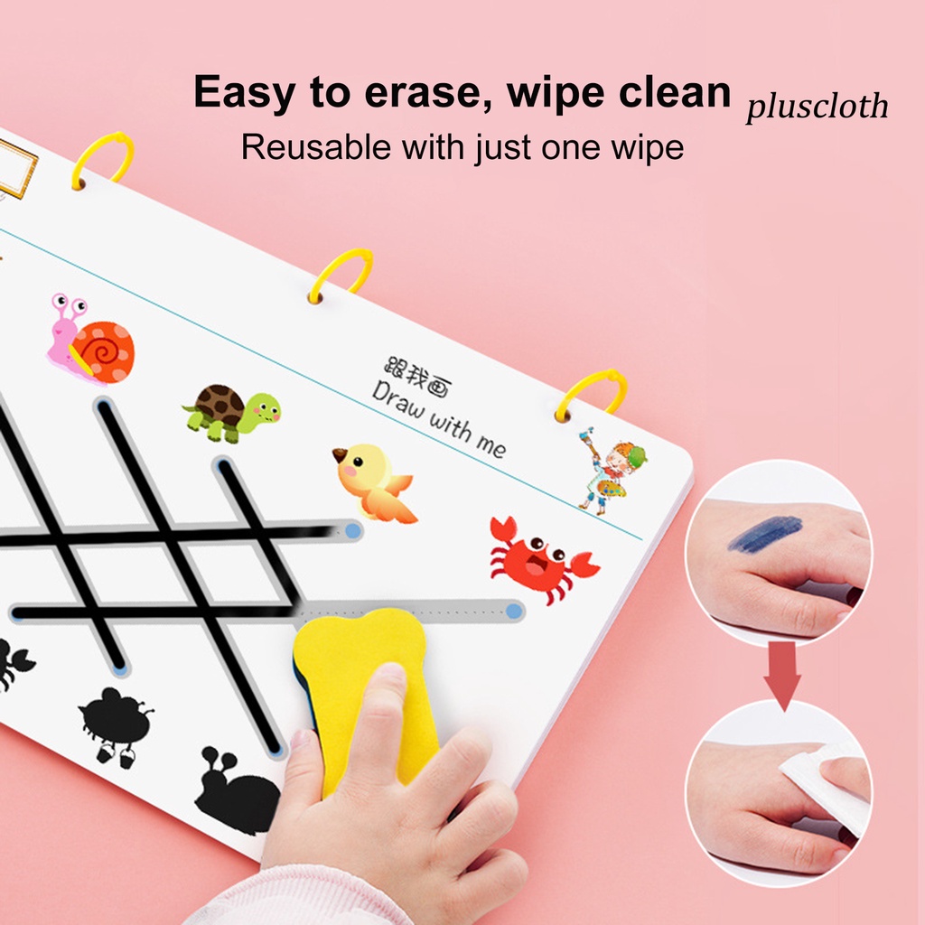 1 Bộ Sách Viết Với Màng Mờ Chống Nước Dùng Để Giáo Dục Hằng Ngày Cho Trẻ Em