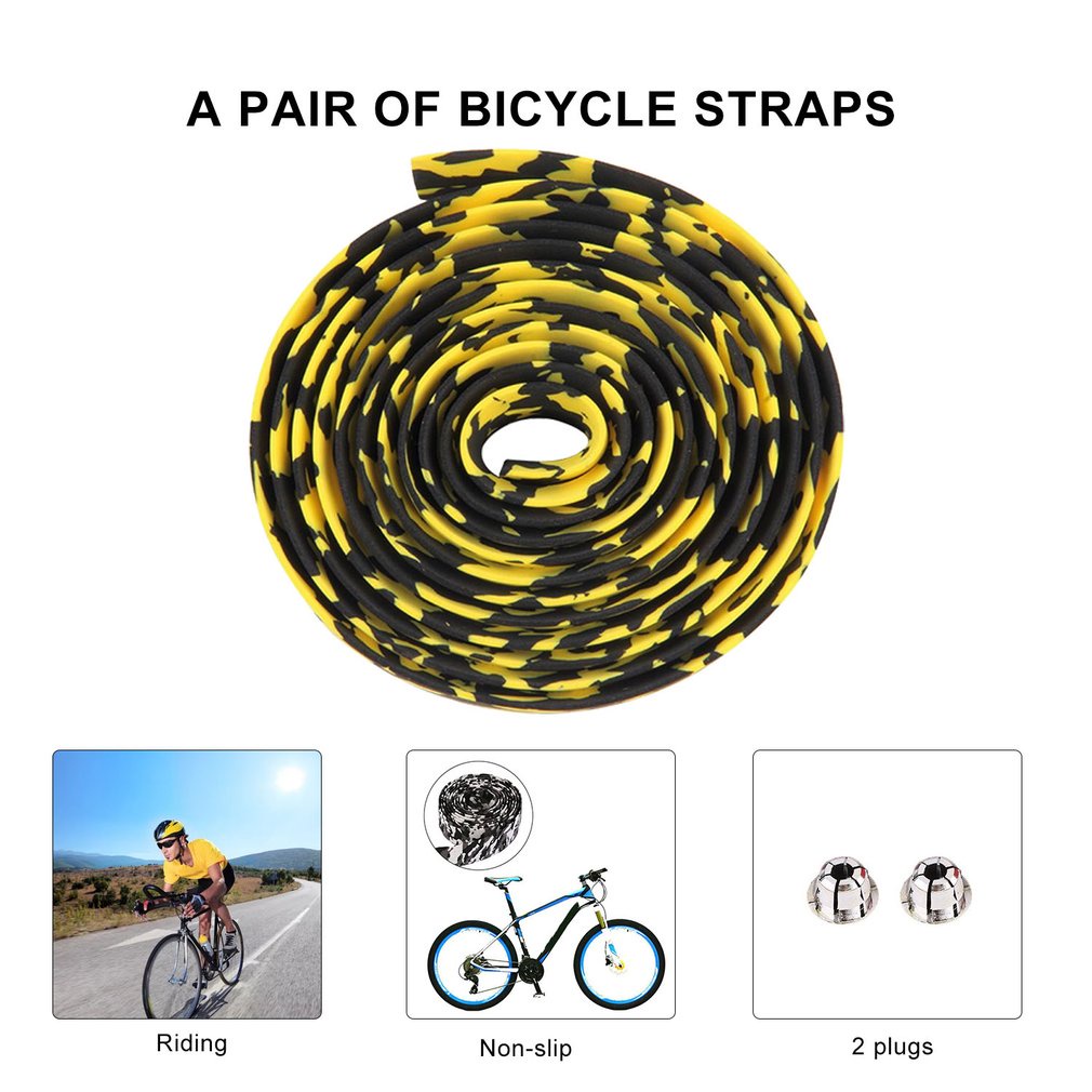 High Quality Colorful Cycling Handle Belt Bike Bicycle Cork Handlebar Tape Wrap +2 Bar Free [Q/7]