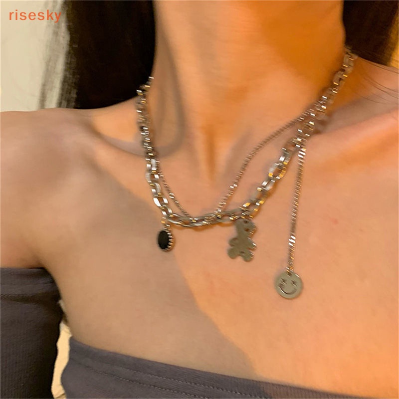 Vòng Cổ Choker Mặt Gấu Cười Phong Cách Punk Hip Hop Cho Nam Và Nữ