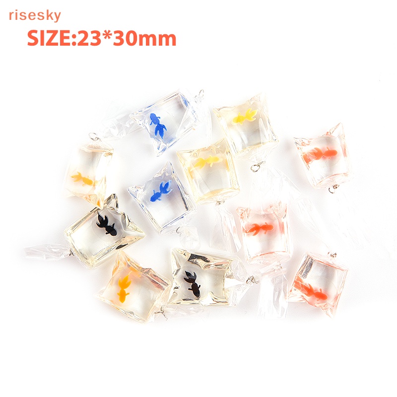 Set 10 Mặt Dây Chuyền Hình Cá Vàng / Túi Nước Độc Đáo DIY