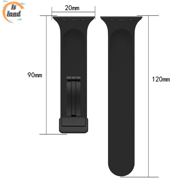 Dây Đeo Đồng Hồ Bằng Silicone Màu Trơn Khóa Nam Châm Chống Nước &amp; Mồ Hôi Cho Iwatch
