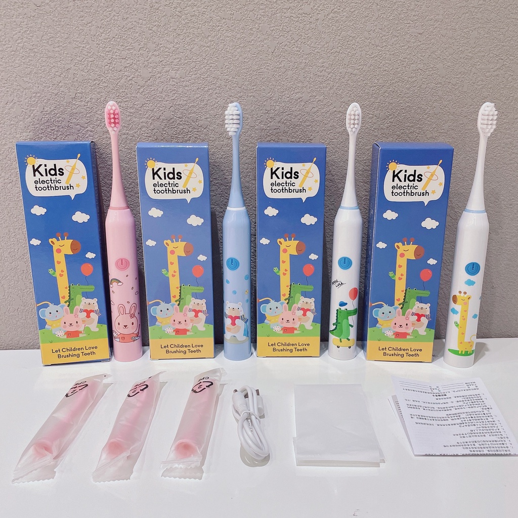 Bàn Chải Đánh Răng Điện Tử Sonic Sạc USB Kèm 6 Đầu Bàn Chải Thay Thế