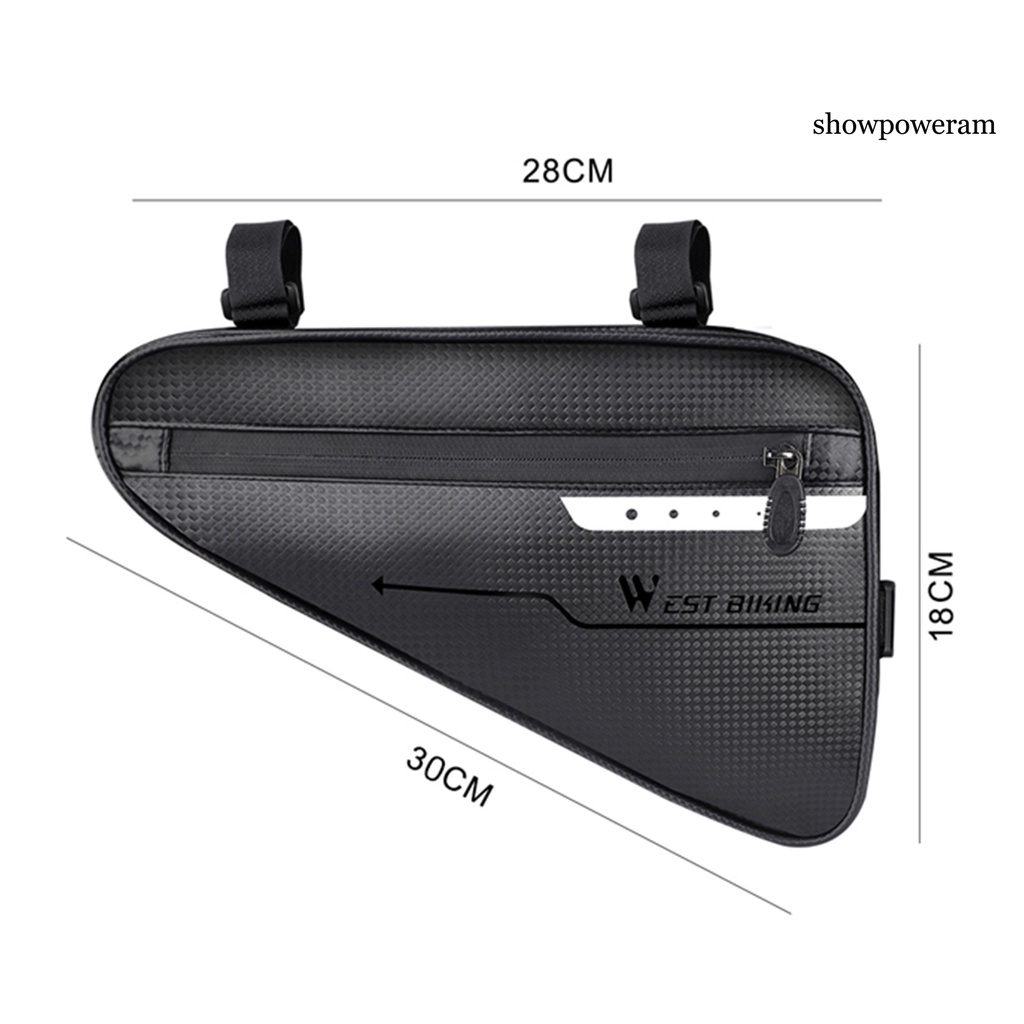 Túi Hình Tam Giác Giả Da Chống Va Chạm Dung Tích Lớn 1.7L Gắn Khung Xe Đạp