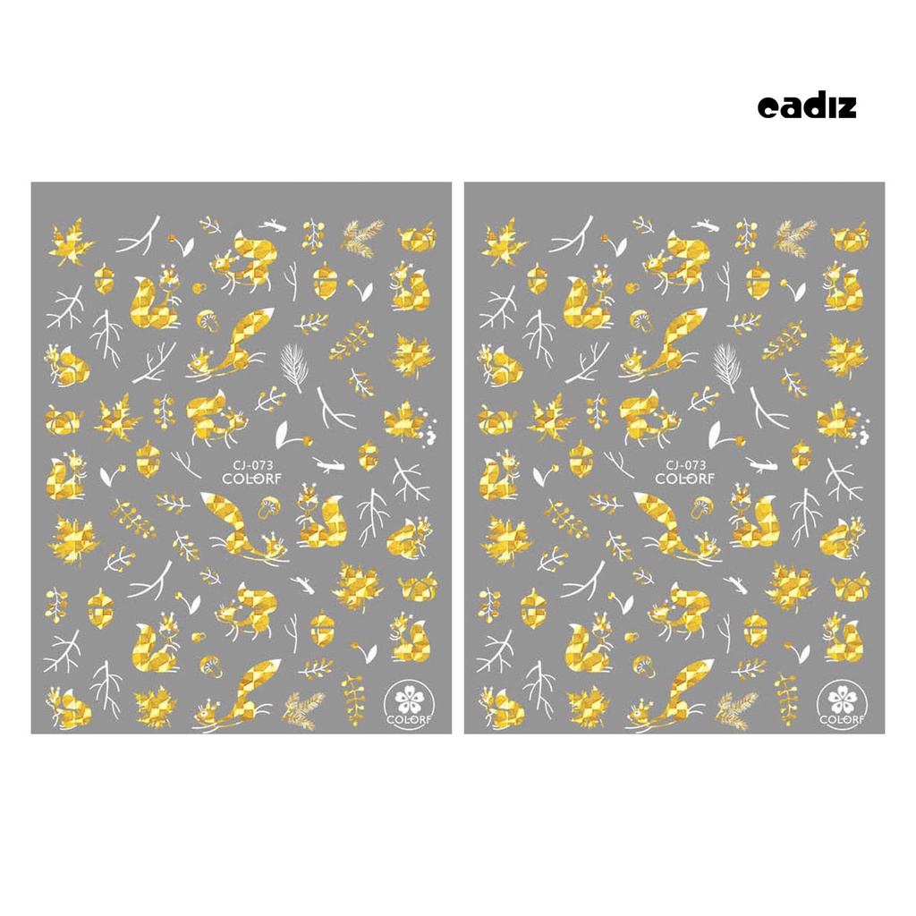 Set 2 Tờ Nhãn Dán Móng Tay Tự Dính Không Phai Màu Không Dính Hình Lá Phong / Bướm / Lá Phong Dành Cho Salon