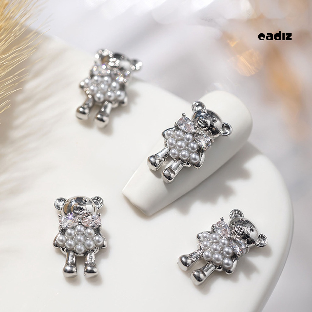 Bộ 5 Miếng Dán Trang Trí Móng Tay Tạo Hiệu Ứng 3D Hình Gấu Thỏ Hoạt Hình DIY