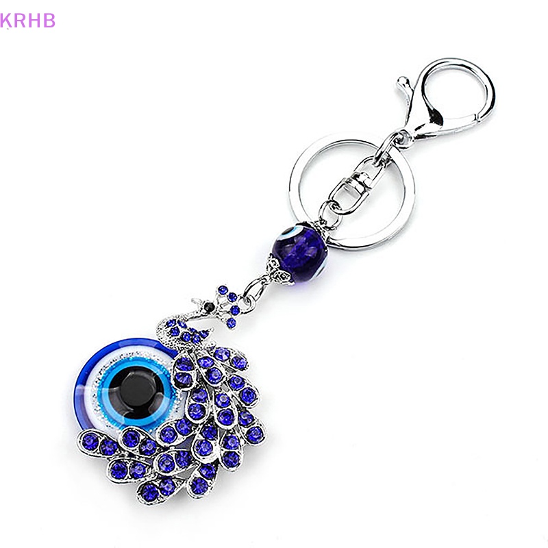 Móc Khóa Hình Con Công Đính Pha Lê Màu Xanh Dương Sáng Tạo Dành Cho Nữ Mới