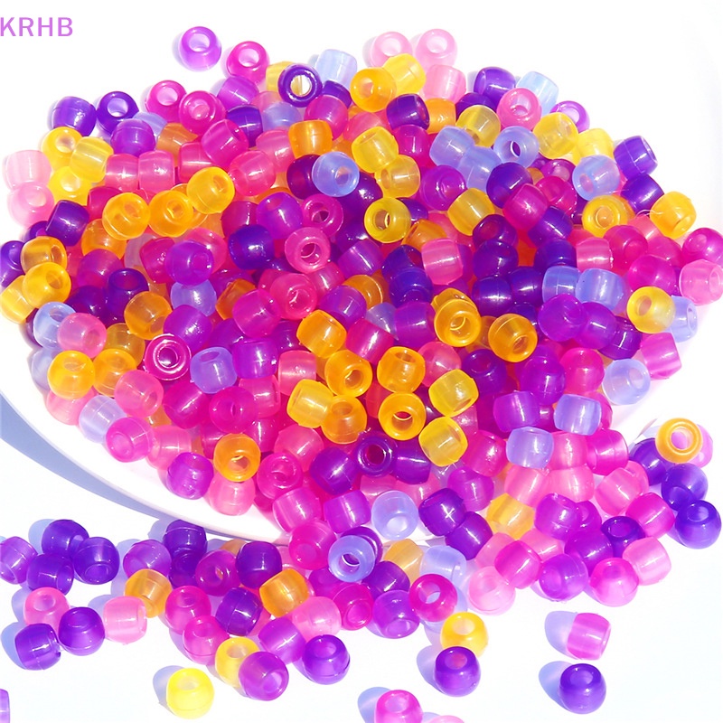 Set 100 Hạt Cườm Xỏ Lỗ Nhiều Màu Sắc Dùng Để Làm Đồ Trang Sức Thủ Công Mới