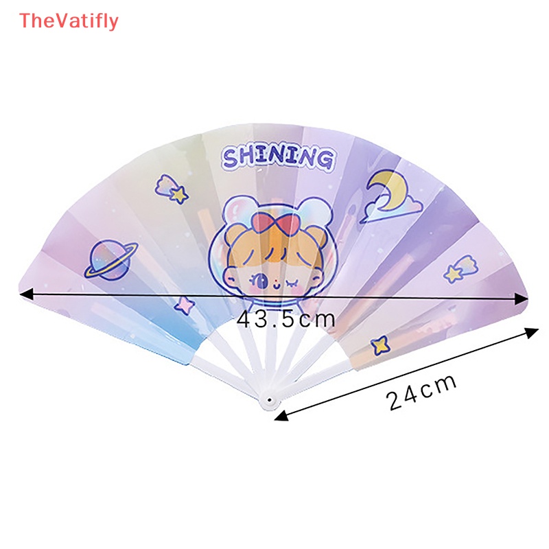[Thevalifly] Quạt Xếp Cầm Tay Bằng Nhựa PP Nhỏ Dễ Thương Tươi Mới Và Sáng Tạo Phù Hợp Làm Quà Mùa Hè
