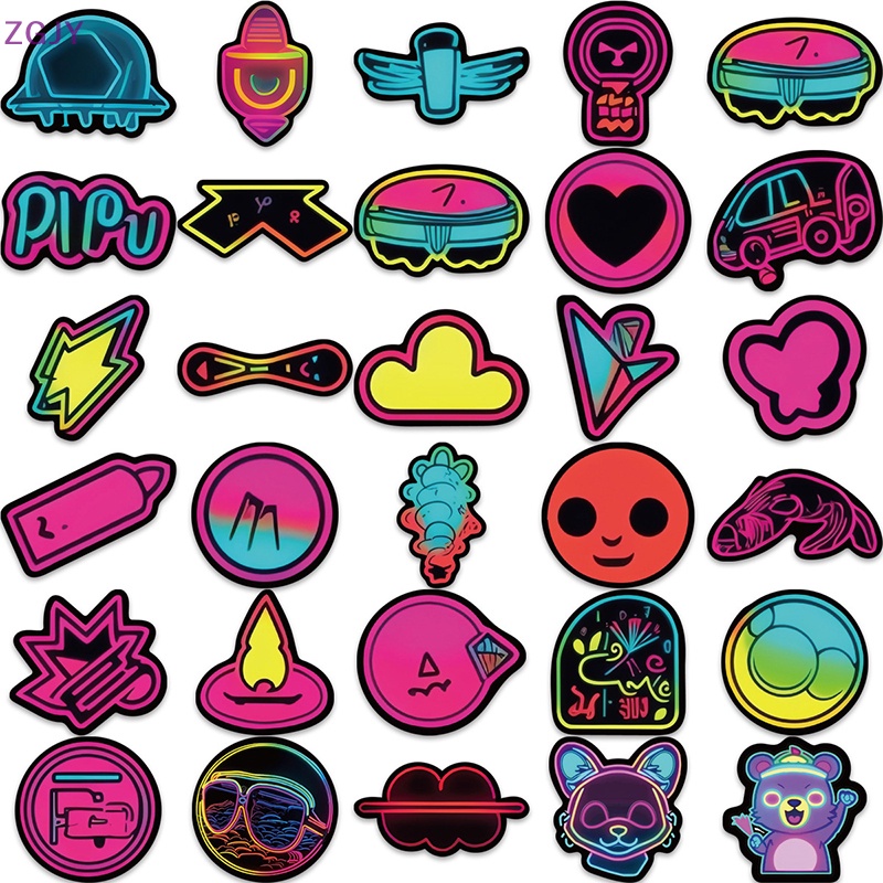 Bộ 60 Miếng Dán Họa Tiết Graffiti Dễ Thương Dùng Trang Trí Vali / Laptop / Điện Thoại Mới