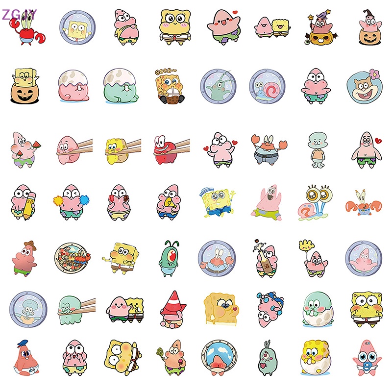 Bộ 63 Miếng Dán ZGJY Hoạt Hình Doodle Chống Thấm Nước Trang Trí Sổ Tay / Ván Trượt Cho Bé Mới