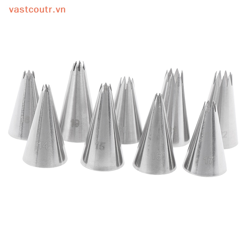 Bộ 9 Đuôi Bắt Bông Kem Trang Trí Bánh Bằng Kim Loại