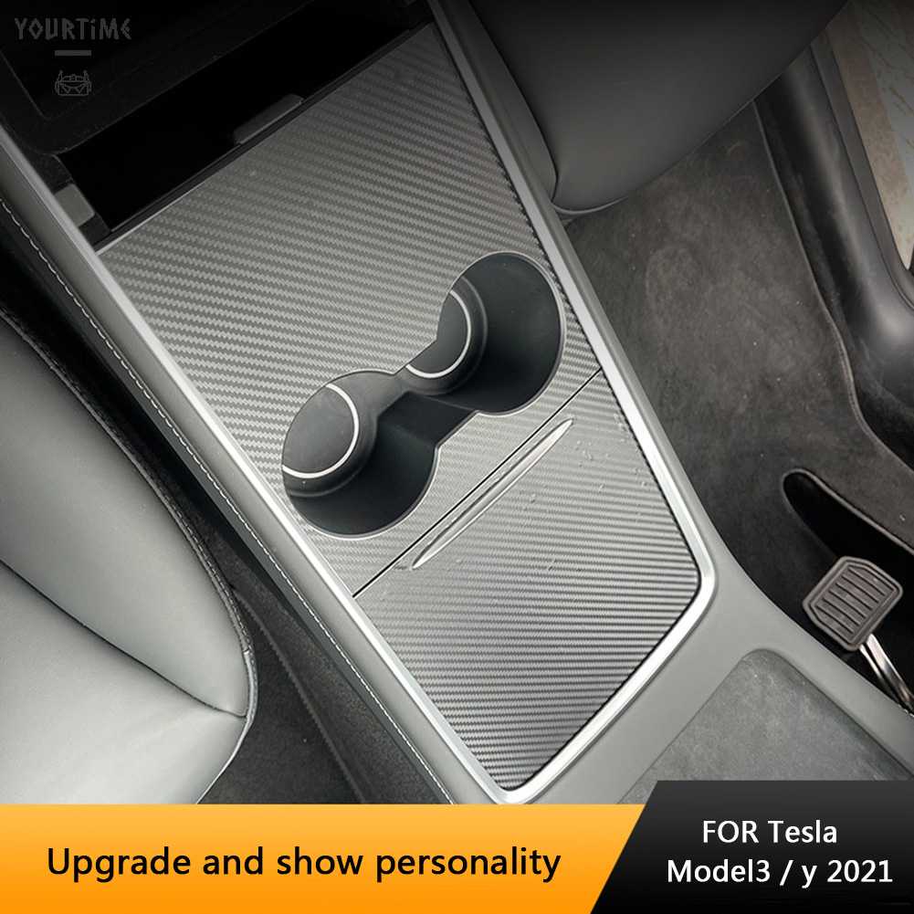 Miếng Bọc Bảng Điều Khiển Trung Tâm Bằng PVC Kết Cấu Sợi Carbon Cho Tesla Model 3 Y 202