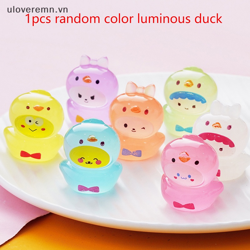 1 Tượng Vịt Mini Phát Quang Dễ Thương Dùng Trang Trí Tiểu Cảnh / Xe Hơi