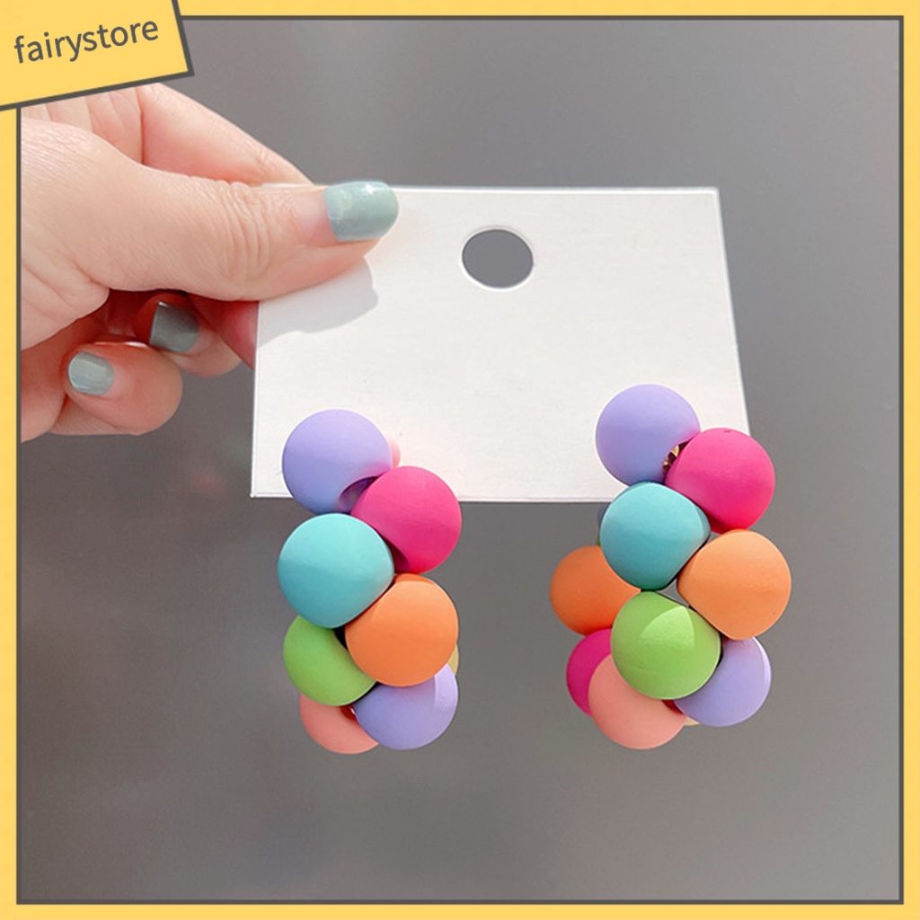 1 Đôi Bông Tai Bạc Sterling 925 Nhiều Màu Sắc Thoải Mái