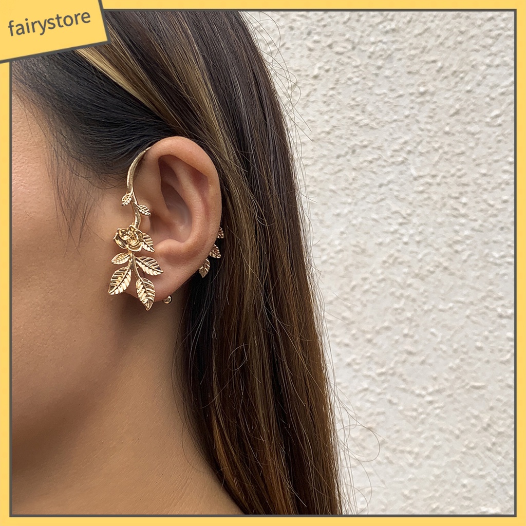 Khuyên Kẹp Vành Tai Hình Đuôi Cá 3D Đính Đá Thời Trang Cho Nữ