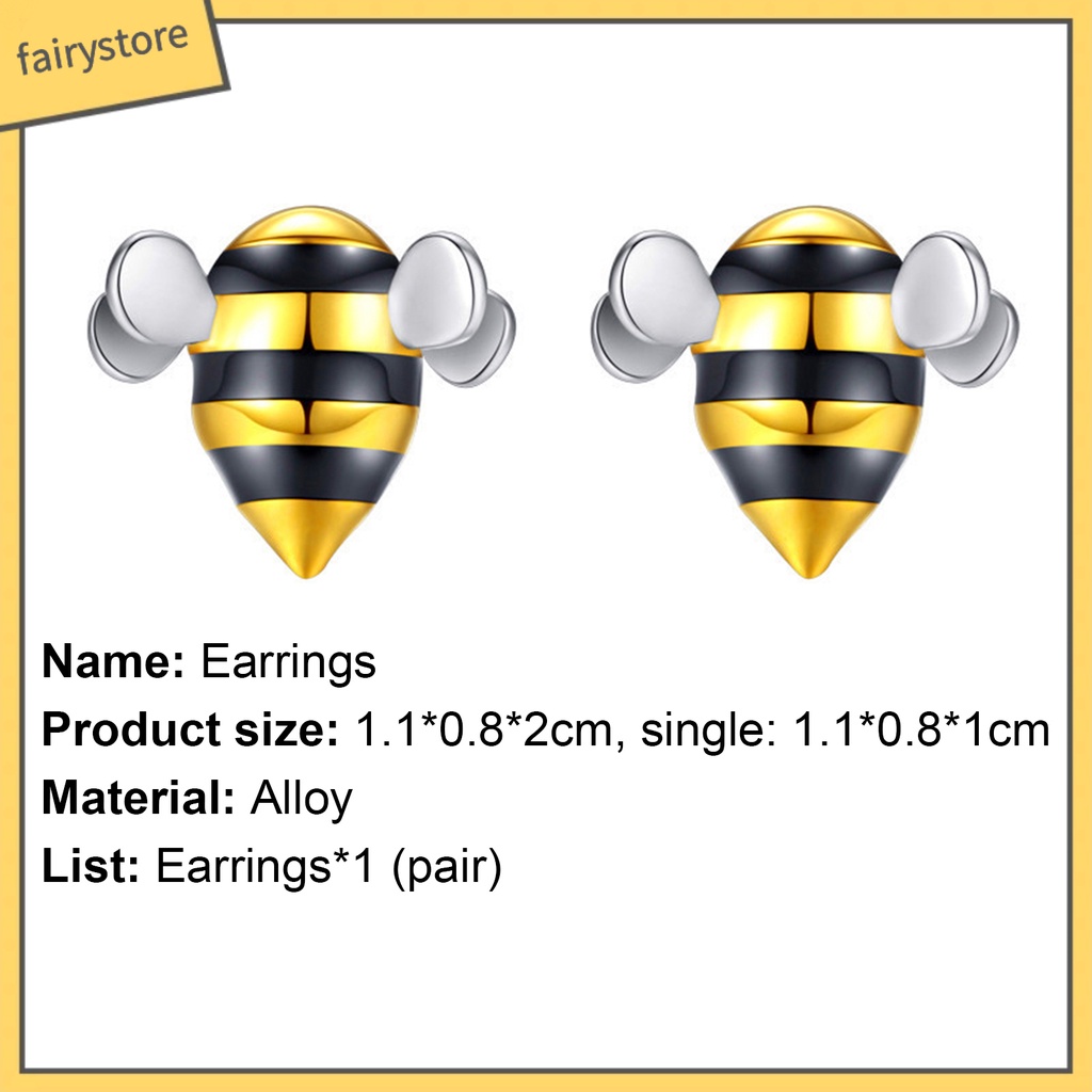 1 Đôi Bông Tai Hình Con Ong Bằng Hợp Kim Thời Trang Dành Cho Nữ