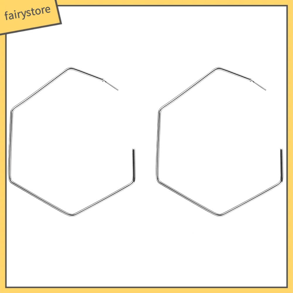 Đôi Khuyên Tai Hình Lục Giác Thời Trang Cho Nữ