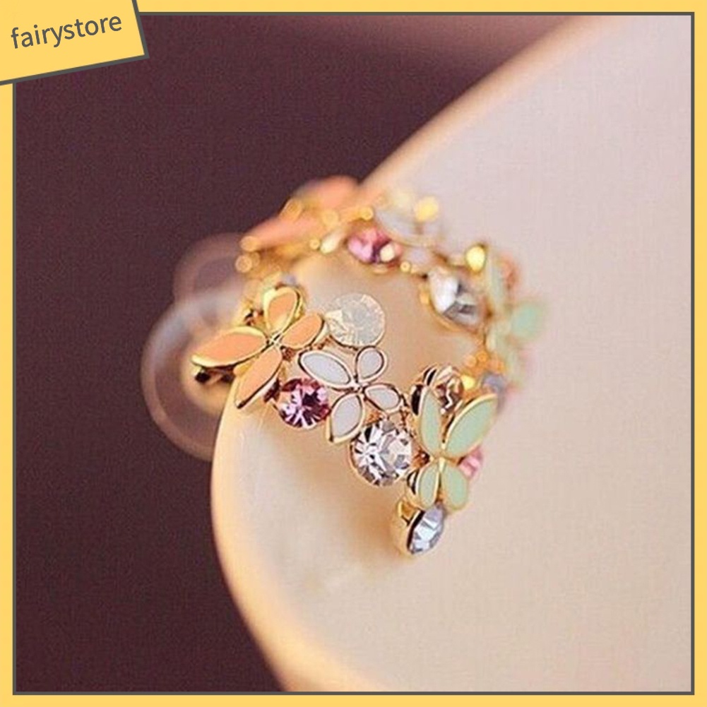 Bông Tai Hình Bướm Đính Đá Thời Trang Dành Cho Nữ