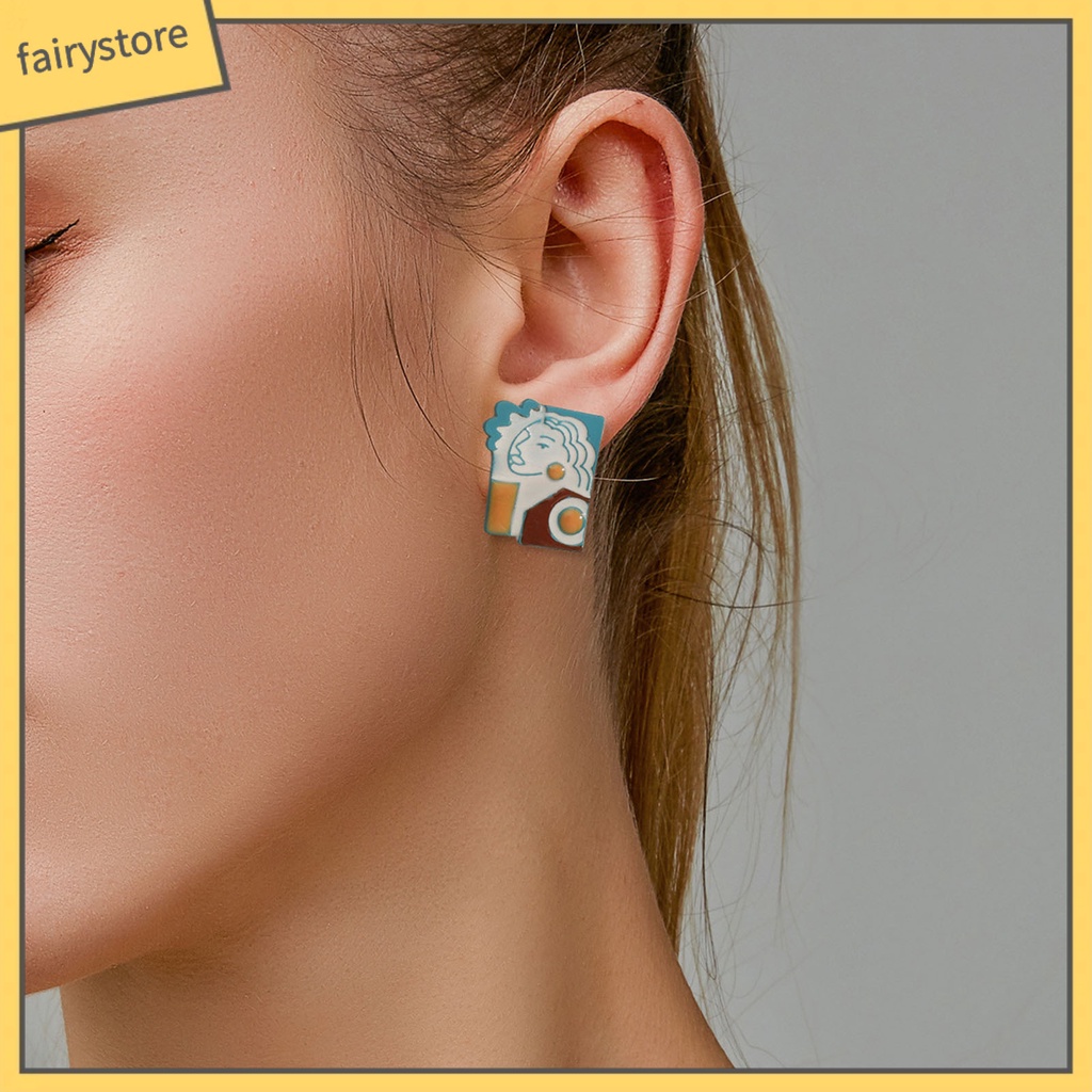 [FRO] Bông Tai Hợp Kim Họa Tiết Chân Dung Maya Sacrificial Thời Trang Dự Tiệc