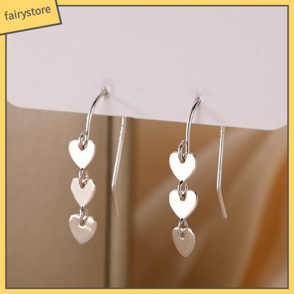 [FRO] Bông Tai Tua Rua Hình Trái Tim Dáng Dài Nhẹ Nhàng Dễ Phối Đồ