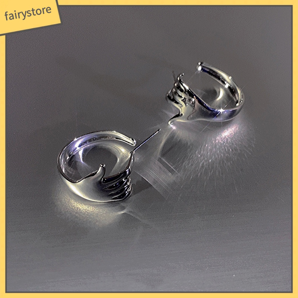 1 Bông Tai Hình Bàn Tay Mạ Điện Phong Cách Hip Hop Thời Trang Tiệc Cưới