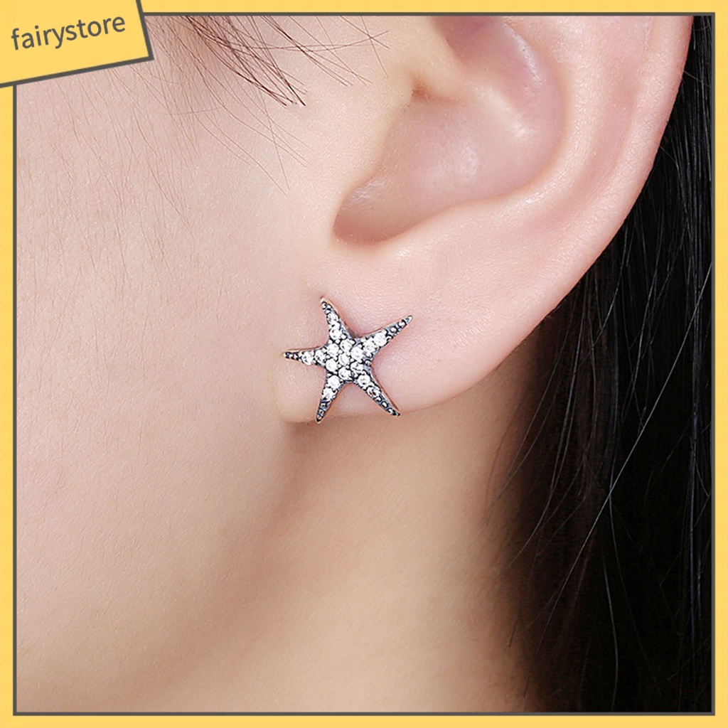 [FRO] 1 Đôi Bông Tai Đinh Tán Hình Sao Biển Dễ Thương Thoải Mái Mặc Làm Quà Tặng