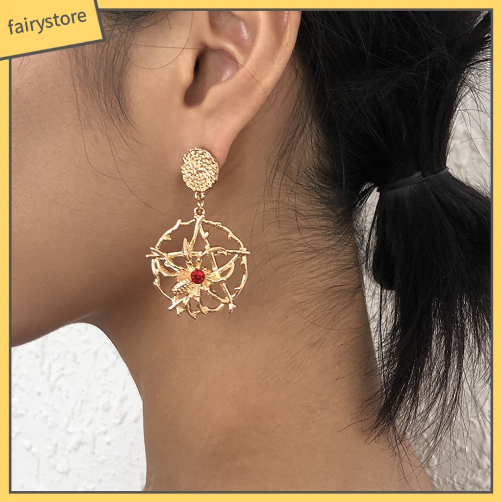 1 Đôi Bông Tai Hợp Kim Dáng Dài Chống Gỉ Phong Cách Vintage