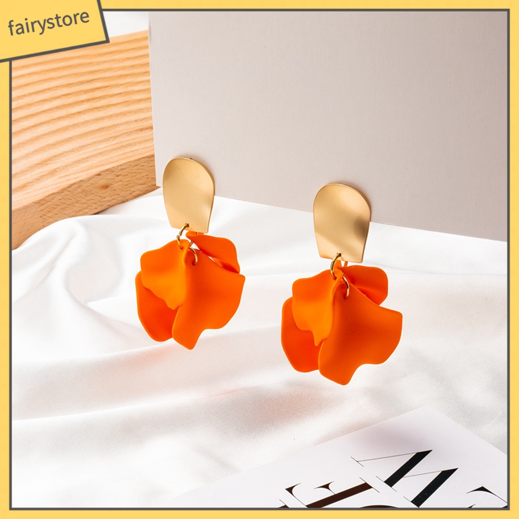 1 Cặp Bông Tai Thả Vỏ Sò / Hình Học Bằng Acrylic Thời Trang Thanh Lịch Dễ Phối Đồ Cho Nữ