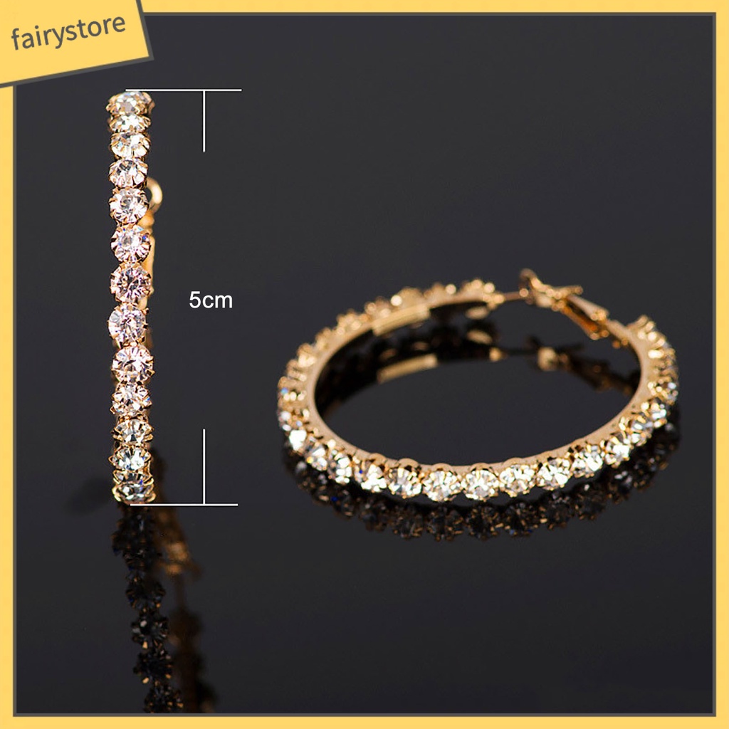 1 Đôi Bông Tai Tròn Đính Đá Sáng Tạo Phong Cách Vintage Dành Cho Nữ