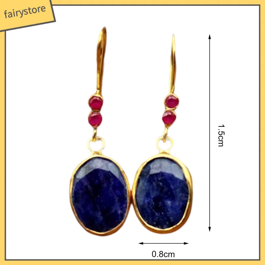 1 Đôi Bông Tai Hình Oval Đính Đá Phong Cách Bohemian Cổ Điển Dành Cho Nữ