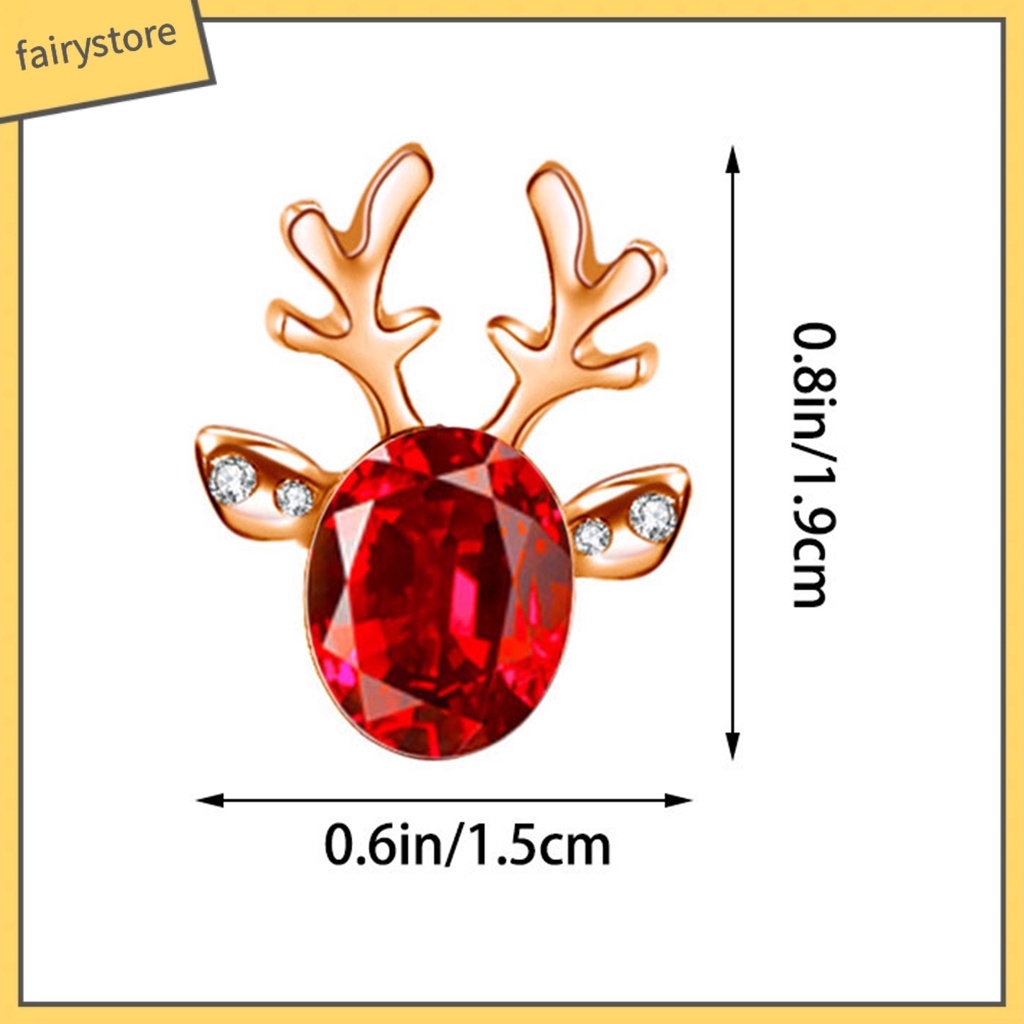 Set 2 Khuyên Tai Hình Tuần Lộc Giáng Sinh Đính Đá Phong Cách Boho Thời Trang Cho Nữ