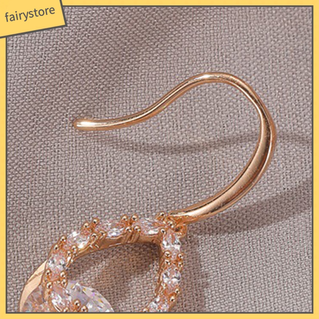 1 Đôi Bông Tai Hình Giọt Nước Đính Đá Lấp Lánh Dành Cho Nữ