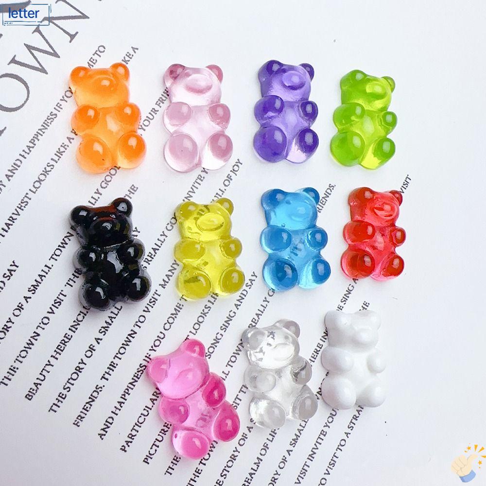 Set 50 Phụ Kiện Treo Trang Sức Trong Suốt Hình Gấu DIY