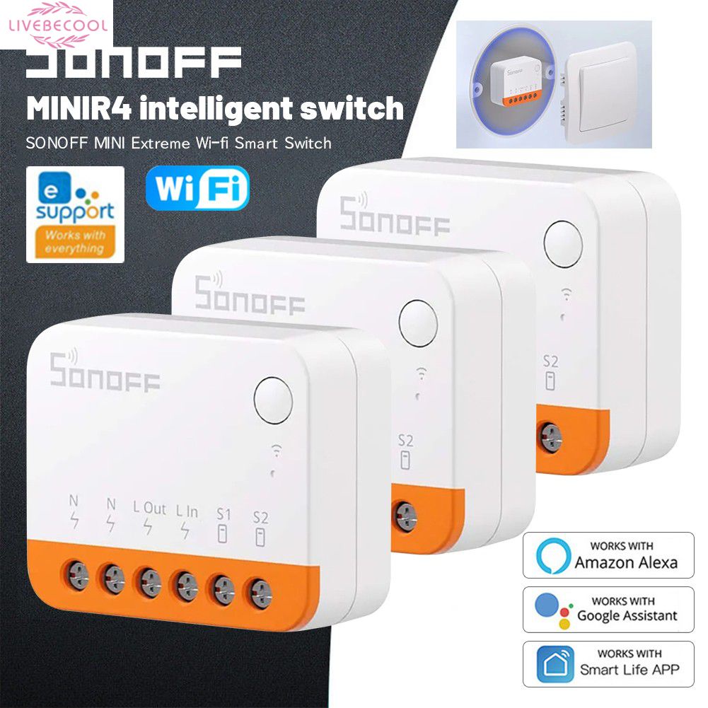 Sonoff minir4 cầu ZigBee cổng thông minh nút chuyển đổi thông qua điều khiển từ xa EweLink Alexa Google nhà livebecool