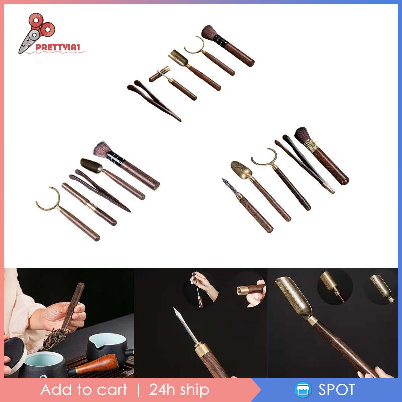 1 [Prettyia] Set 5 Dụng Cụ Kẹp Gắp Trà Kung fu Làm Quà Tặng Tại Nhà