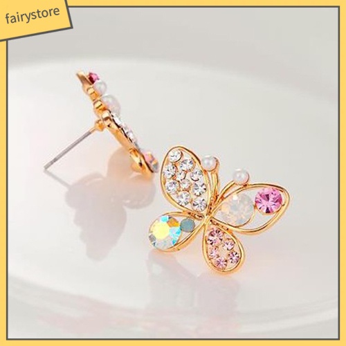 Bông Tai Hình Bướm Đính Đá Thời Trang Dành Cho Nữ