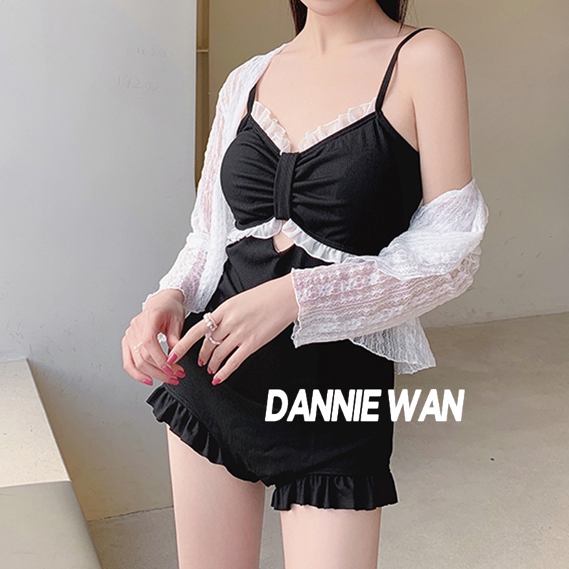 DannieWan Đồ Bơi bikini liền thân bikini hồng đi biển A25N071