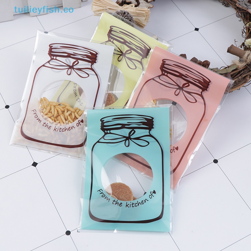 Set 100 Túi Đựng Bánh Kẹo Tự Dính Hình Chú Cá