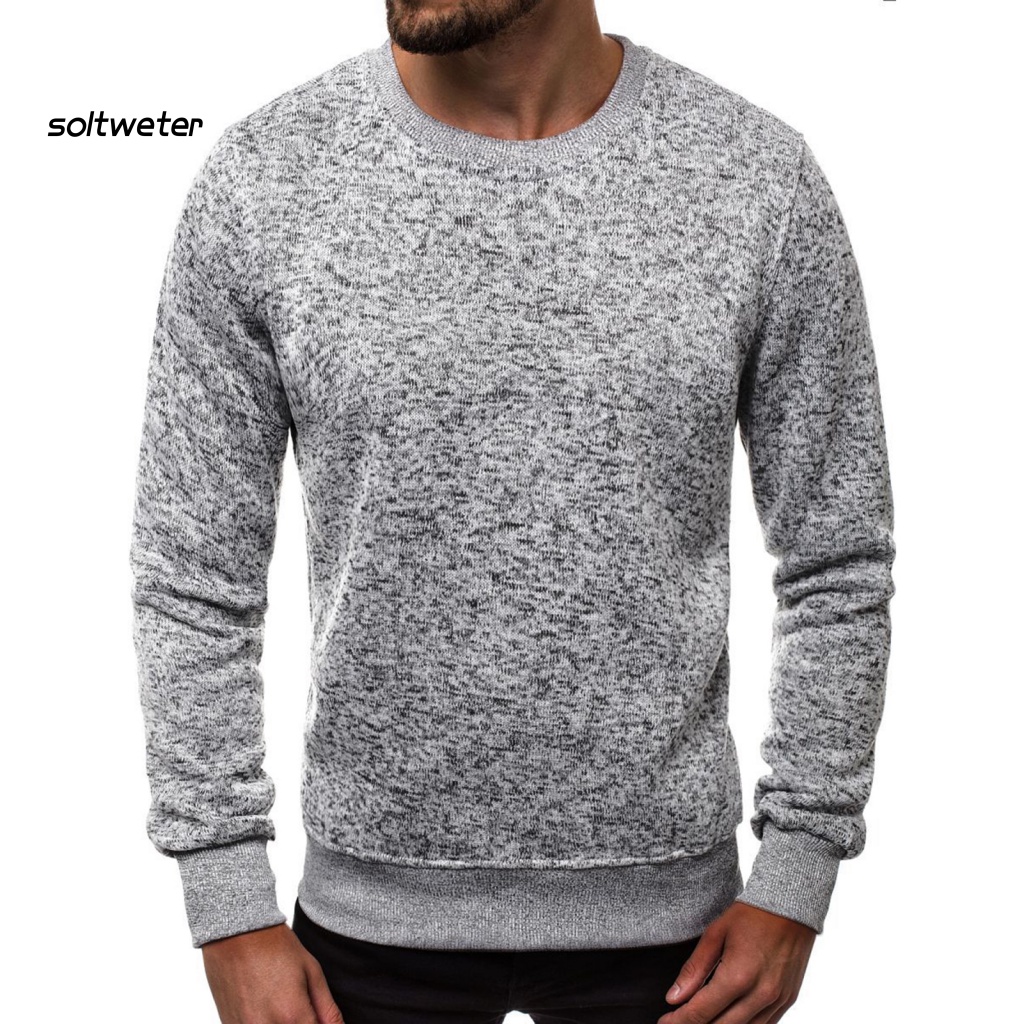 Áo Sweater Dệt Kim Màu Sắc Trơn Giữ Ấm Mùa Thu Đông Cho Nam