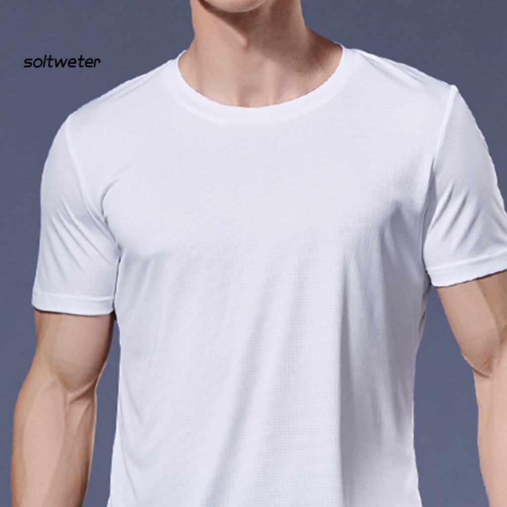 1 Bộ Đồ Thể Thao Áo Tay Ngắn Phối Quần Short Dáng Rộng Nhanh Khô Màu Trơn Thời Trang Mùa Hè Cho Nam