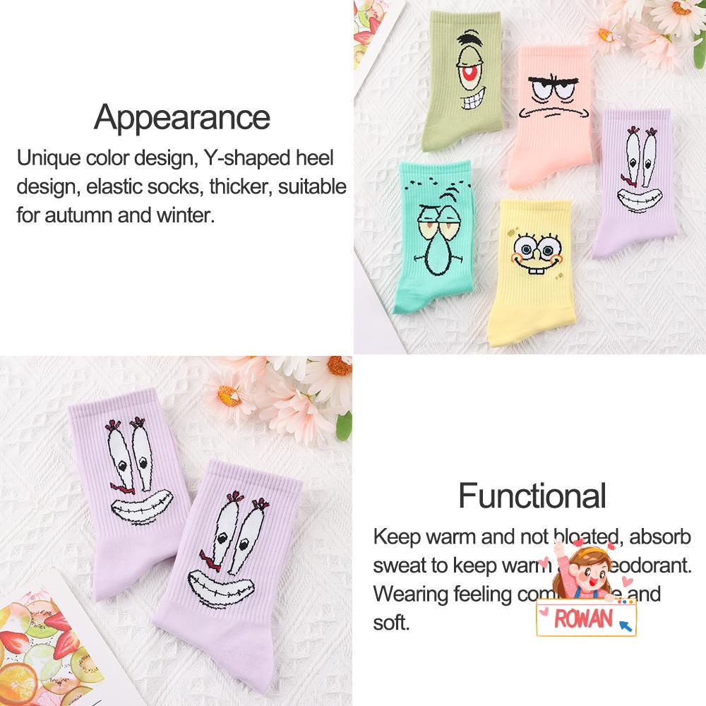 Rowans Vớ Giữ Nhiệt Họa Tiết Hoạt Hình Spongebob Đáng Yêu Thời Trang Cho Nữ