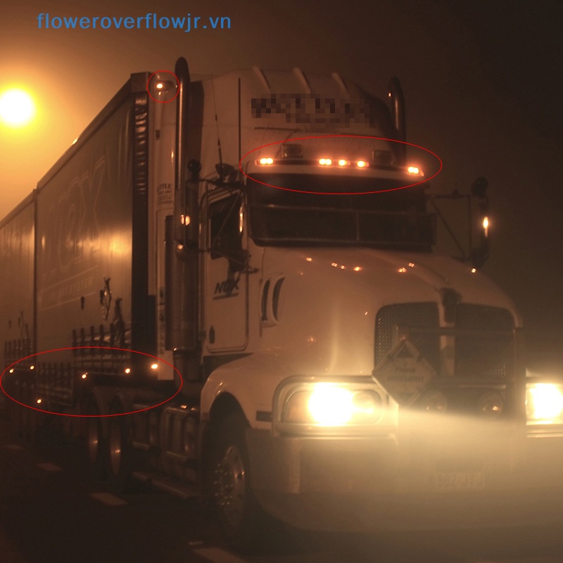 1 Đèn Xi Nhan 24V 3LED 3 / 4 "Ánh Sáng Trắng / Vàng / Đỏ Dành Cho Xe Tải