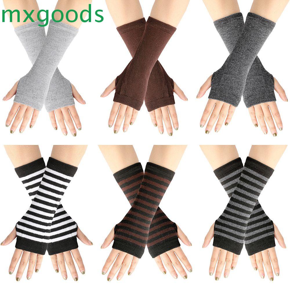 Găng Tay Len Hở Ngón Họa Tiết Kẻ Sọc Thời Trang Hiphop