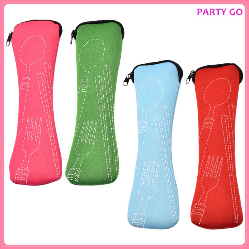 Bộ 4 Túi Đựng Dao Nĩa Bằng Thép Không Gỉ Tiện Dụng Khi Đi Du Lịch