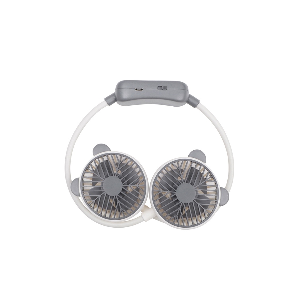 Quạt USB Mini Đeo Cổ / Cầm Tay Hình Tai Gấu Dễ Thương Có Thể Gấp Gọn Tiện Dụng Cho Học Sinh