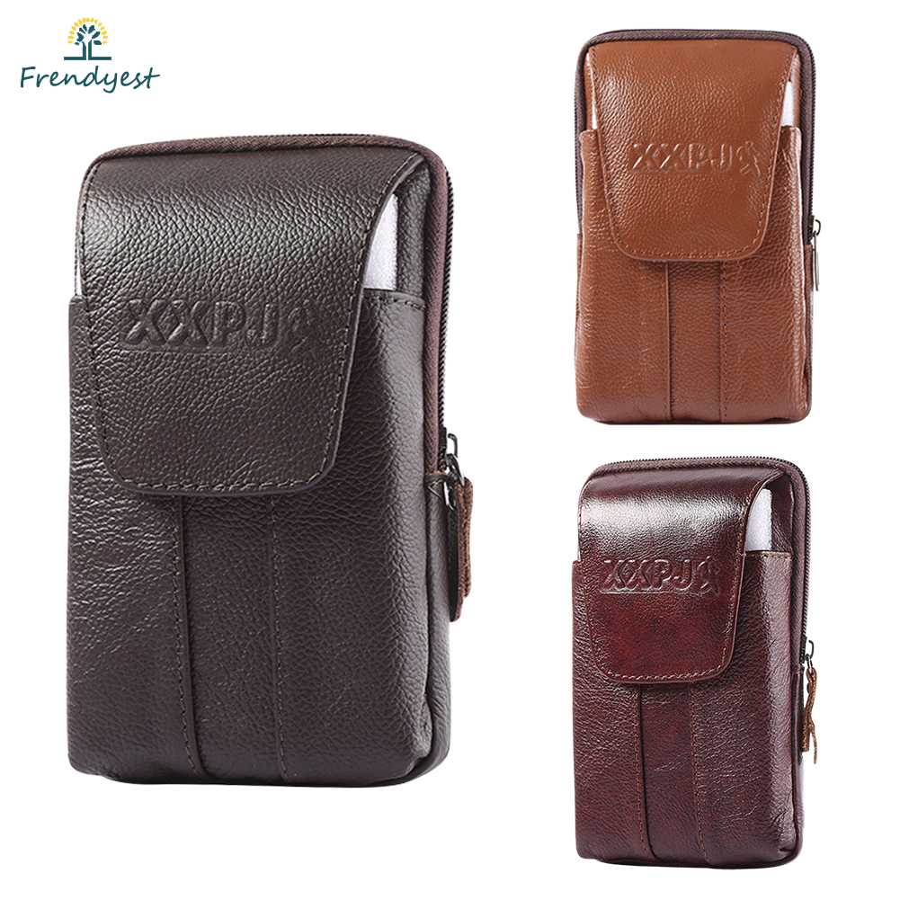 Túi Đeo Hông Bằng Da Bò Màu Trơn Thời Trang Cho Nam