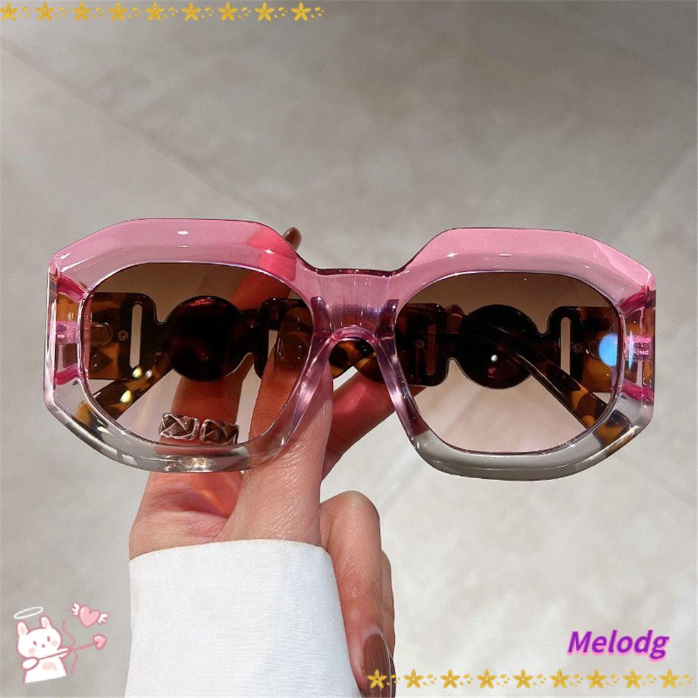 Kính Mát Oversize Chống Tia UV400 Tròng Lục Giác Màu Gradient Cho Nam Và Nữ