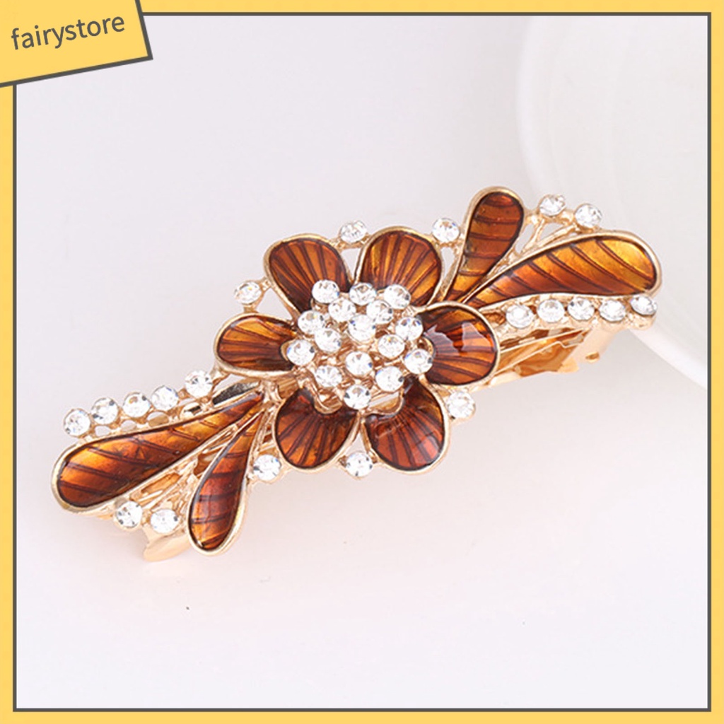 Kẹp Tóc Hình Hoa Đính Đá Lấp Lánh Ngọt Ngào Chống Trượt